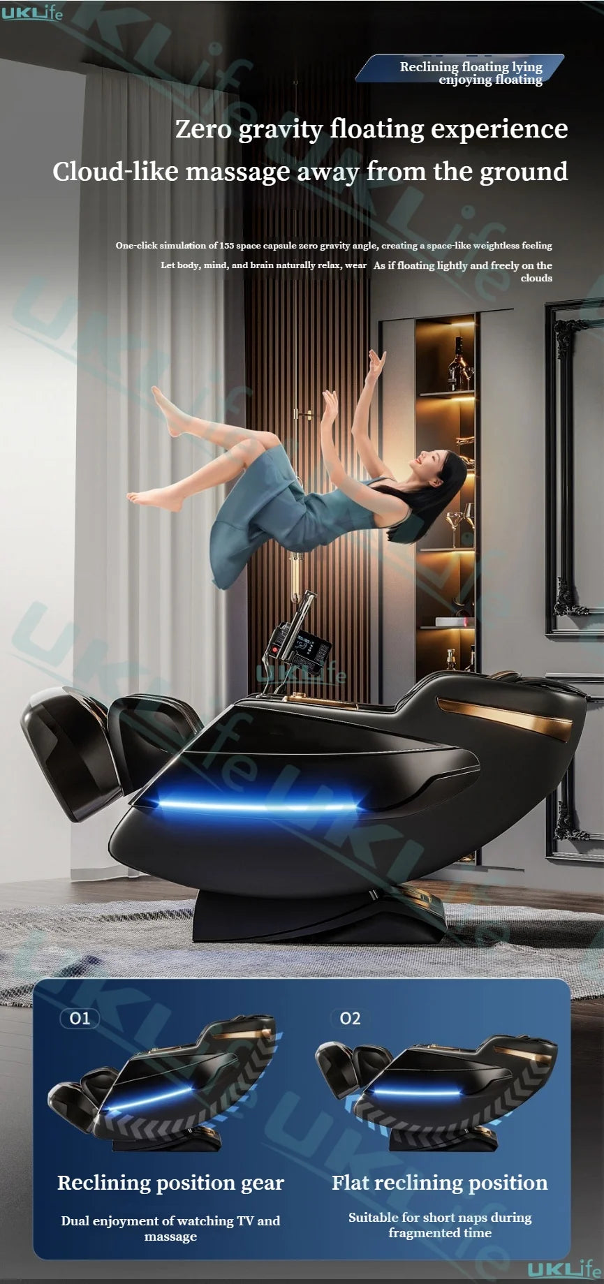 2026 MAX6D Dual-Core Jade-Massagesessel mit Wadenmassage, 152 cm Dual-SL-Schiene, KI-Sprachsteuerung, Schwerelosigkeitsmodus