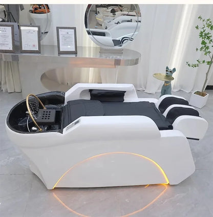 Liegesalonstuhl Friseurwaschbecken Pflegestühle Rasiersessel Friseurbeckenständer Waschmassage-Sessel