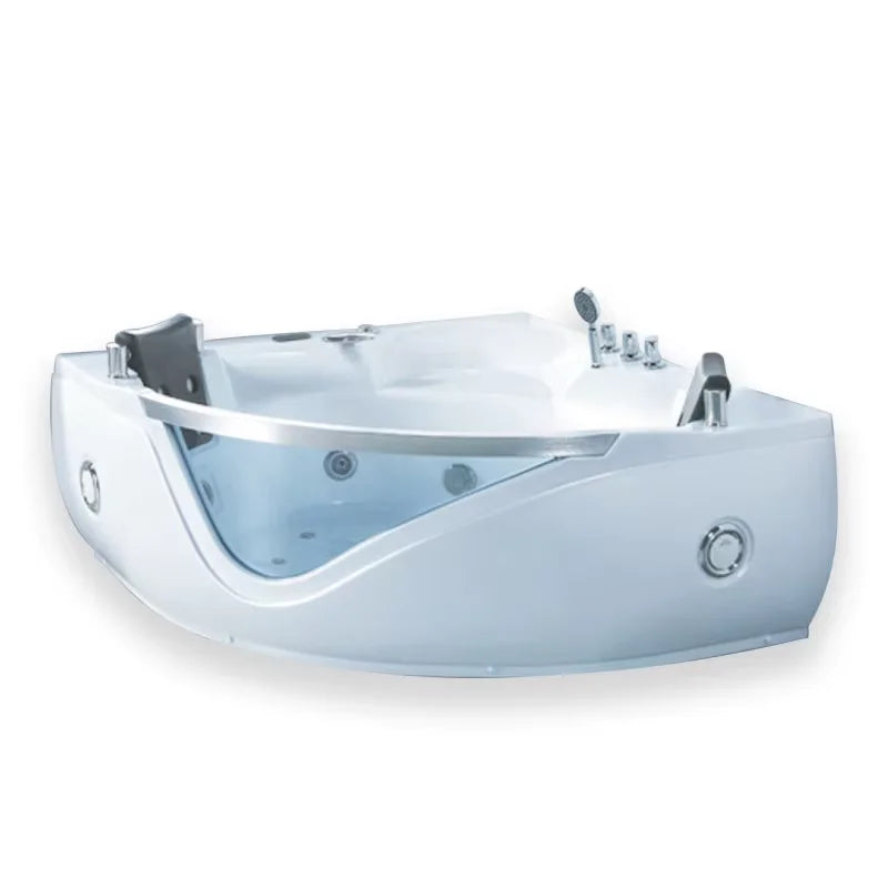 YIDA Badewanne Massage-Badewanne Whirlpool freistehend Luftsprudel-Massage-Jets Whirlpool heiß Acryl-Badewanne mit Badewannenkissen