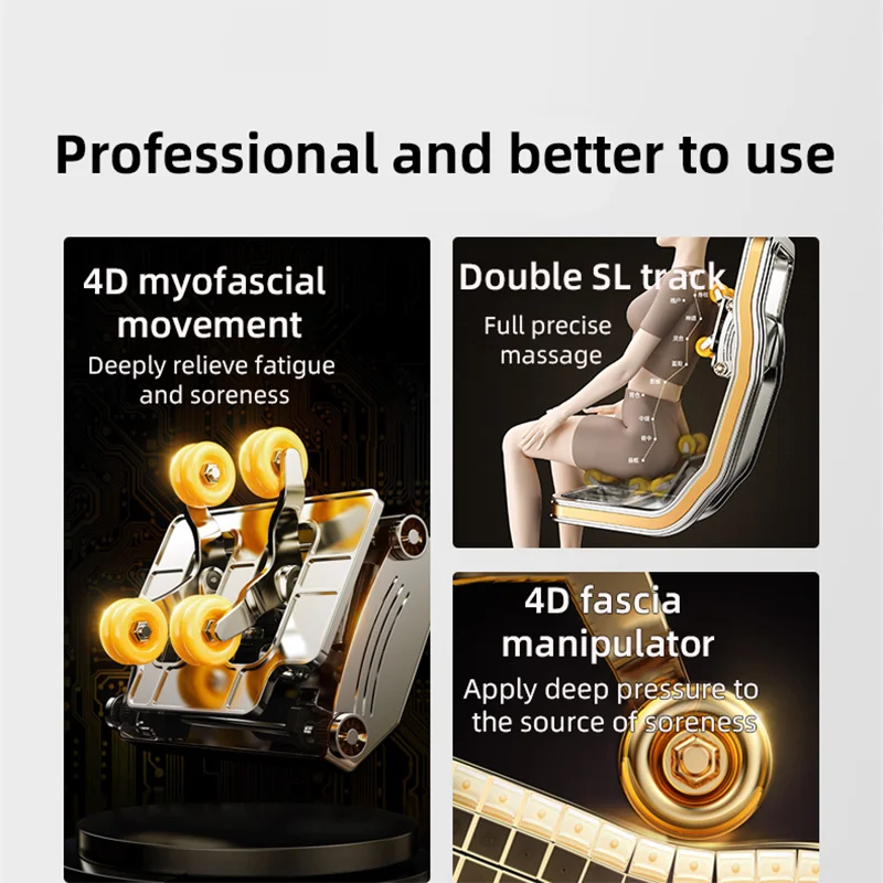 Zero Gravity 4D Massagesessel SL-Track (L-Track) Ganzkörper-Luftmassage Elektrischer Relaxsessel für Heimbüro 3 Jahre Garantie