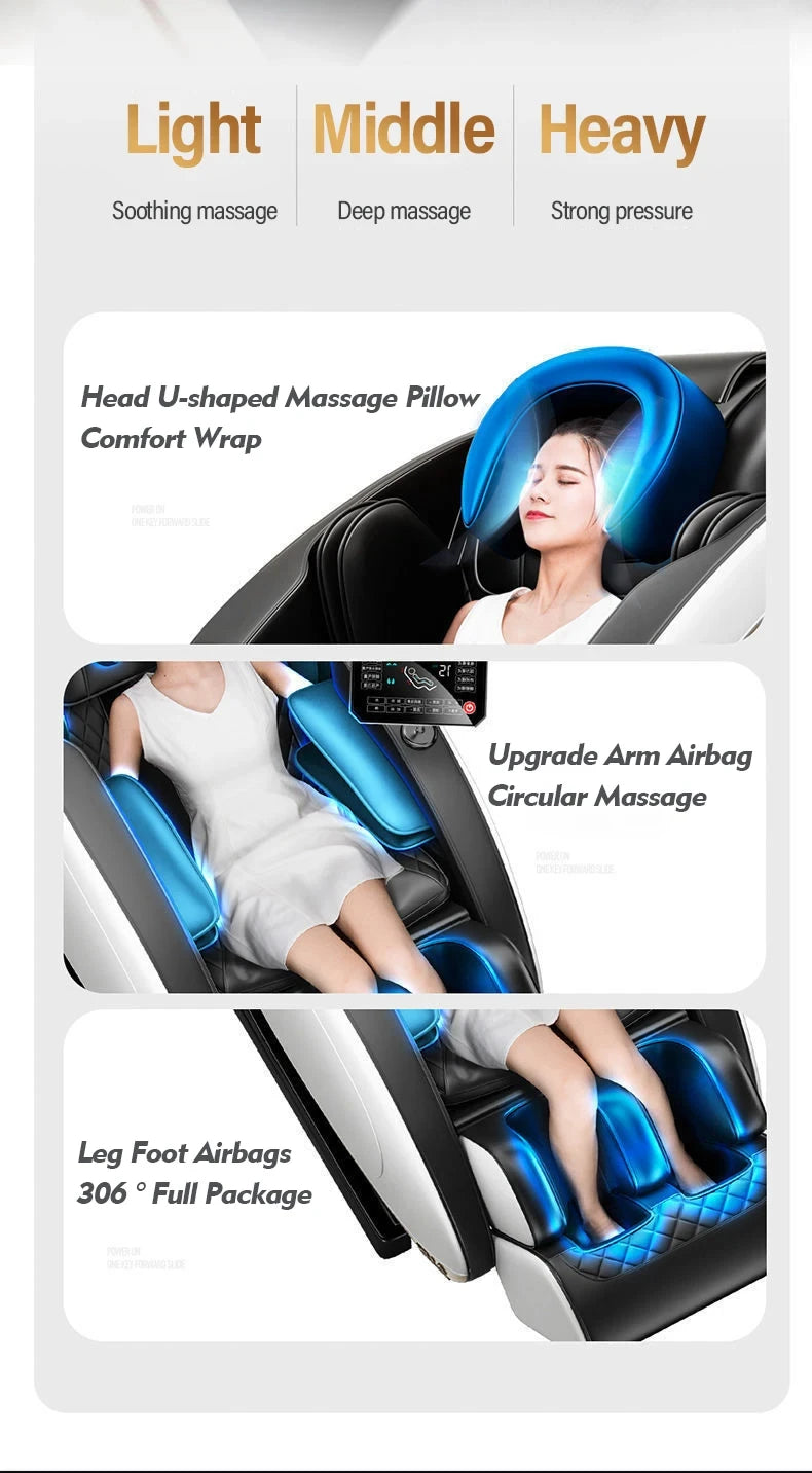Fauteuil de massage électrique à rouleaux 3D à gravité zéro pour le corps entier
