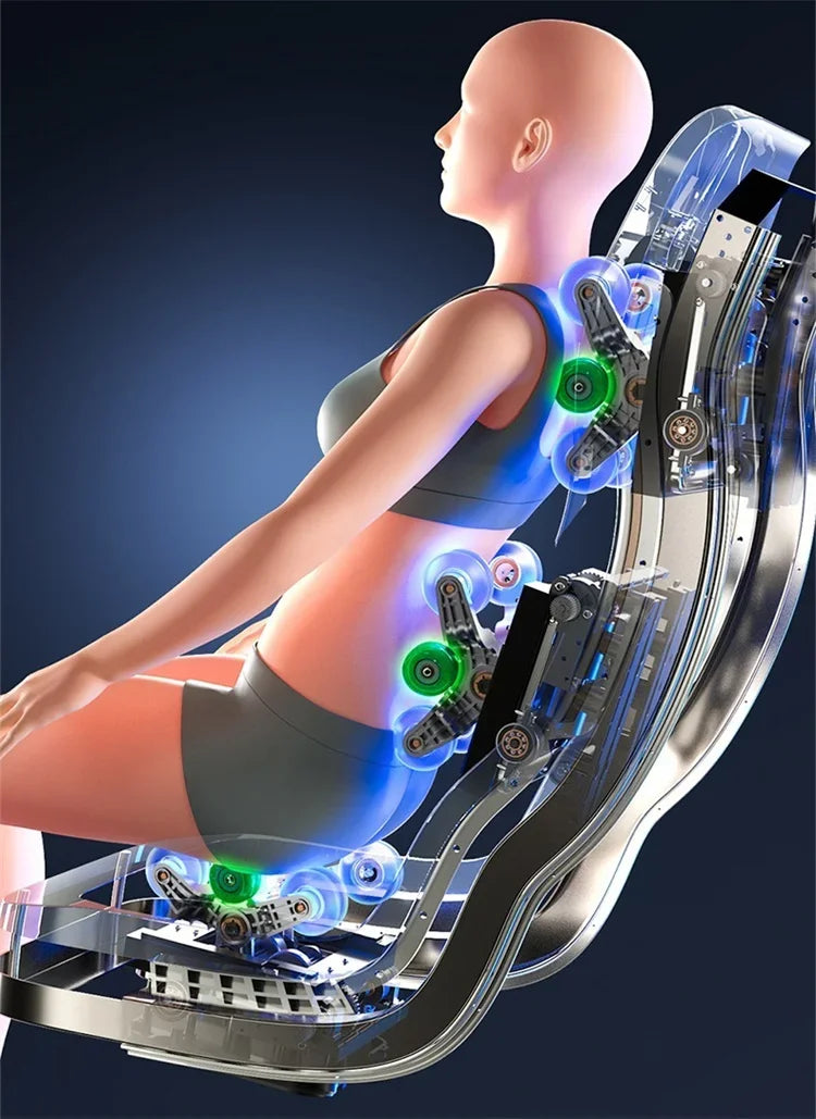 AUX 6D Shiatsu-Massagesessel, Smart-Massagesessel, Ganzkörper-Schwerelosigkeits-Streckmassagesessel, Relax-Massagesessel