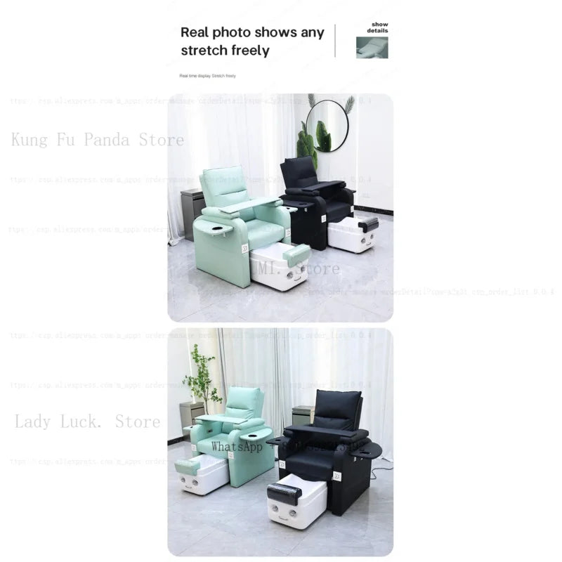 Fußbad-Nagelstuhl Pediküre-Stühle Salon SPA Fußmassage Maniküre Möbel Sofa Material mit elektrischer Rückenlehne