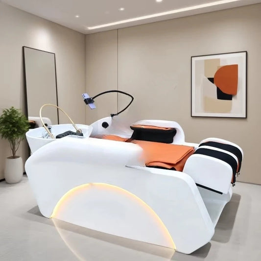 Friseursalonmöbel Liege-Waschbeckenstuhl Elektrischer Massage-Kopf-Spa-Shampoo-Liege