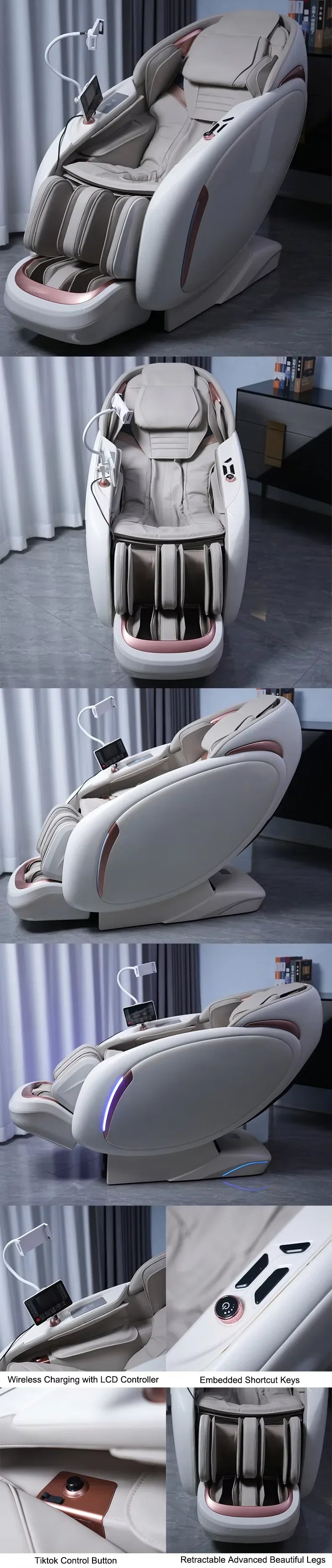 2025 Ganzkörper-Massagesessel Luxus Zero Gravity Shiatsu Elektrische Heizung SL Track 4D Massagesessel Ai Sprachsteuerung