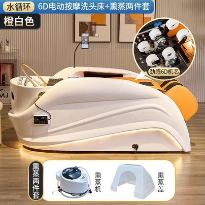 Elektrisches intelligentes Massage-Shampoo-Bett für Friseursalons, spezielles Begasungs-Kopfbehandlungs-Wasserzirkulationsbett