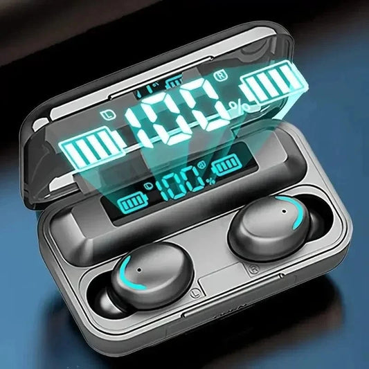 F9 5C Bluetooth headset at Digital display with Charging case