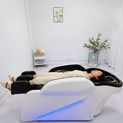 Kosmetikstuhl Shampoo-Bett Waschbecken Haarwaschbecken Headspa Massage Wasser Komplettmöbel Schönheitsbecken Leder Luxus-Sofa