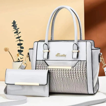Sac à Main Femme 2025 – Grand Format Motif Croco – Sac Bandoulière / Tote Élégant en Cuir PU Haute Qualité