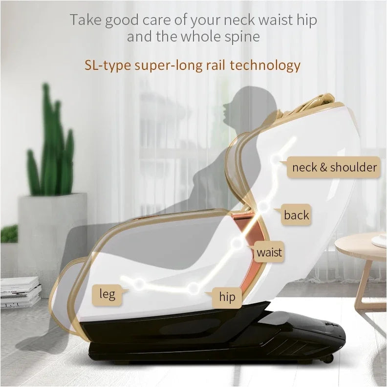 SL-Schiene Heizkompresse 2D Smart Massagesessel Ganzkörper-Kneten Shiatsu-Klopfen Heizen