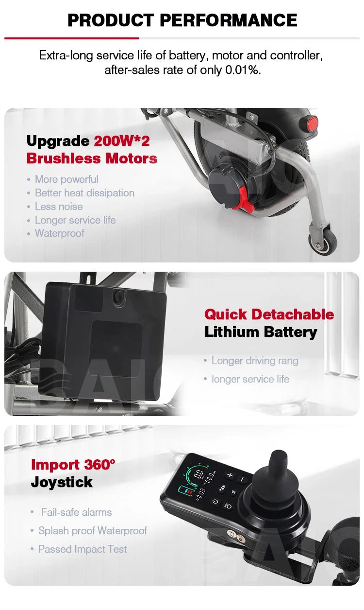 Electric wheelchair front drive automatic intelligent folding lightweight elderly disabled walking assistance Electric wheelchai