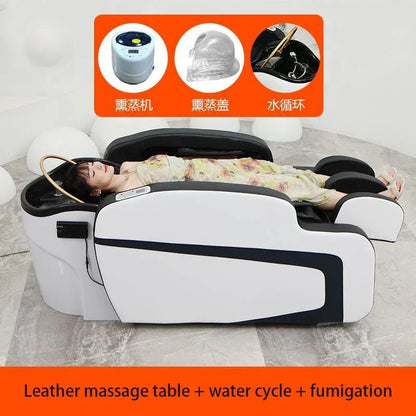 Intelligente elektrische Massage-Shampoo-Stühle Friseursalon Spülbett Kopf-Wasserkreislauf Begasung Salonmöbel Kopfteile FYS