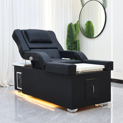 XinSheng Elektrisch höhenverstellbares Shampoo-Bett Massageliege All-in-One Salon-SPA-Massageliege mit Haarwaschbecken und Fußbad