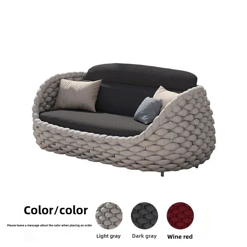 Outdoor Rattan Sofa Hofkombination Doppelstuhl Freizeit Terrasse Villa Wohnzimmer Balkon Outdoor Sitzmöbel Haus