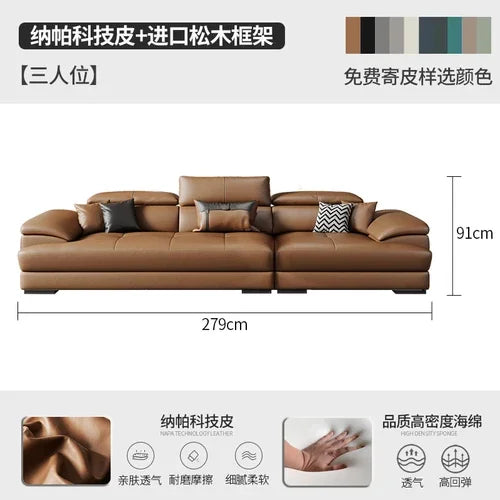 Europäisches Wohnzimmer-Sofa Echtleder-Ecksofa Modulares Luxus-Sofa Sala De Estar De Luxo Moderne Möbel