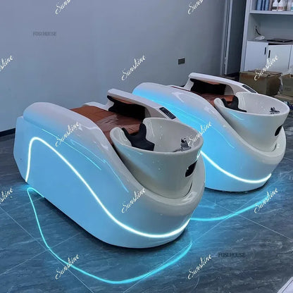 Massage-Shampoo-Bett Friseur-Haarsalon Elektrischer Laden Multifunktions-Shampoo-Stuhl Salonmöbel Begasungsmassagebett