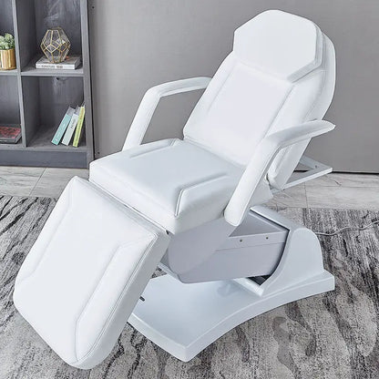 Eyelash Extension Bed Electric Multi-Functional Standing Ivory White PU Leather 3-Motor Electric Massage Bed Beauty Tattoo Bed