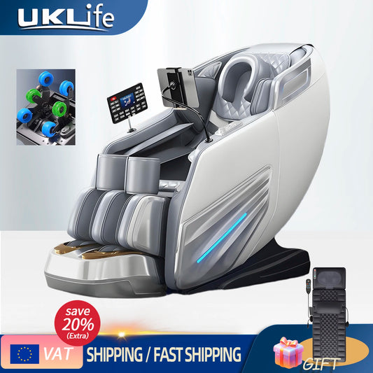 2025 Upgrade 6D Jade-Rollen-Massagesessel mit SL-Schiene und KI-Sprachsteuerung | Schwerelosigkeit Ganzkörper-Airbag + Heizsystem