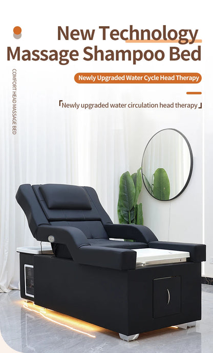 Professionelle elektrische Rückenlehne Lift Beauty SmartShampoo Bett Salon Haar- & Kopfhautpflege Fuß-Spa-Pediküre-Bett für Friseursalon