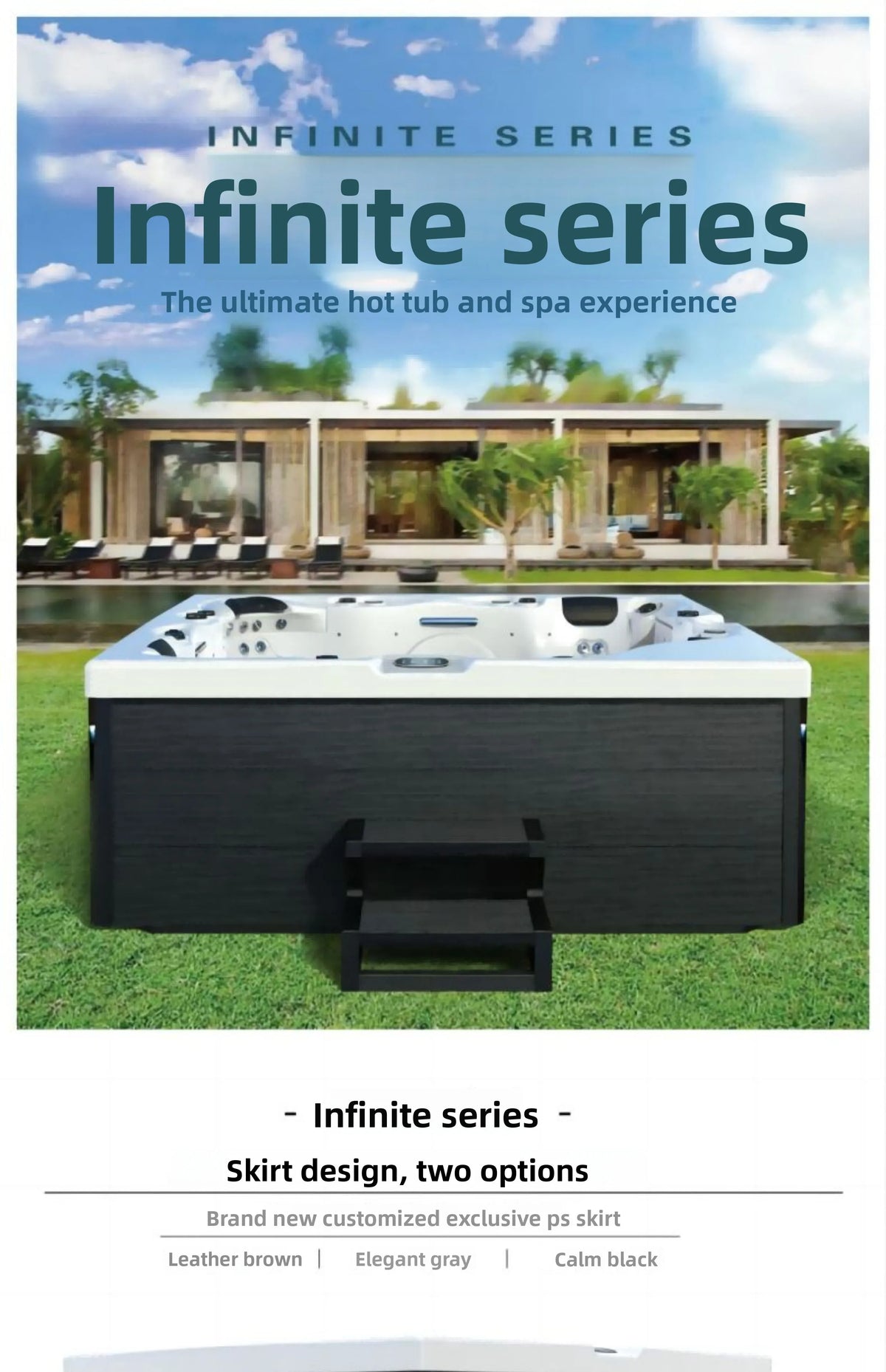 Outdoor Jacuzzi SPA Whirlpool Badewanne Große Acryl-Massagebadewanne Intelligenter beheizter thermostatischer Pool für Villa Hotel Resort Homestay Möbel