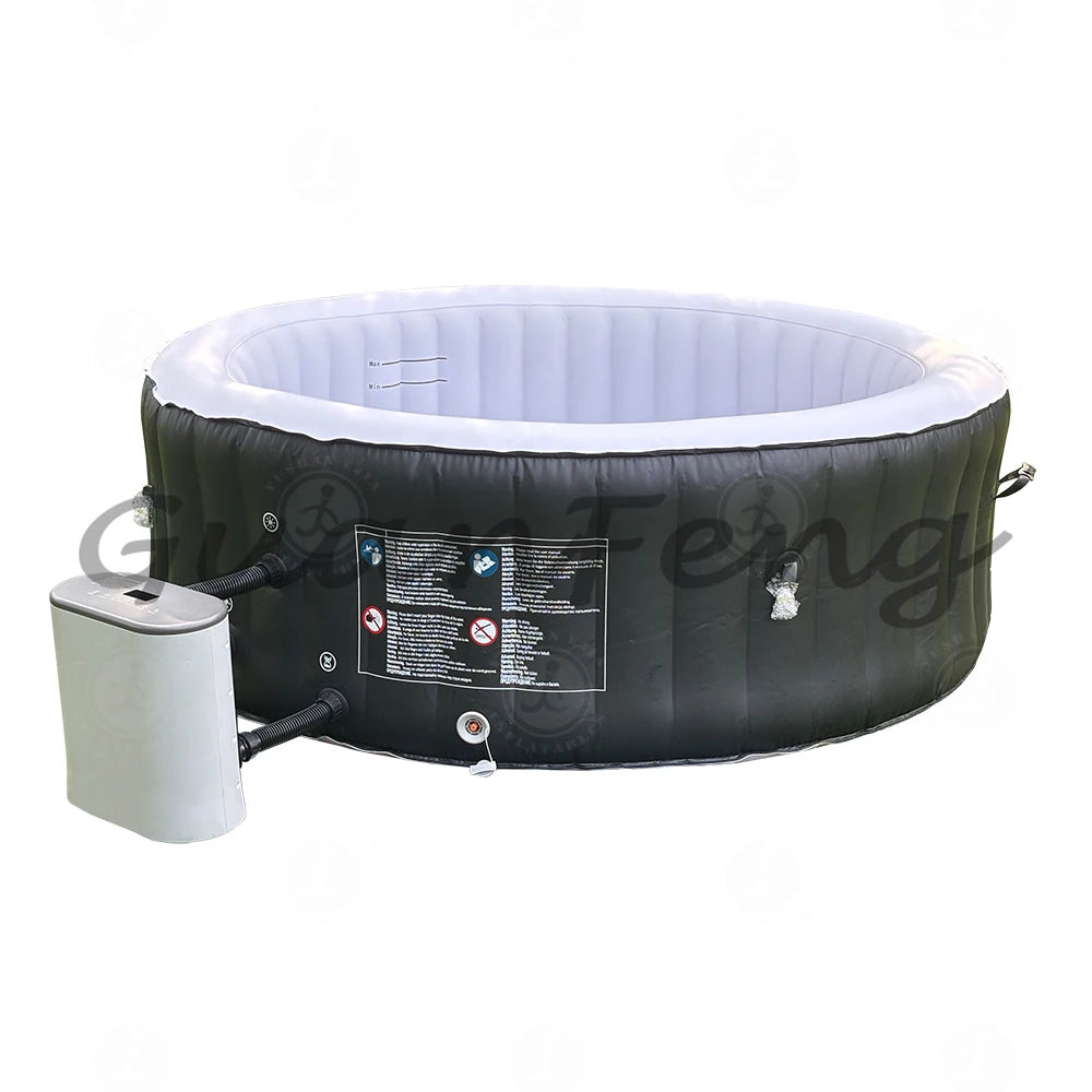 Für Backyard Familienparty 4-6 Personen aufblasbarer Whirlpool Jacuzzi Outdoor Spa Poolmit LED-Beleuchtung
