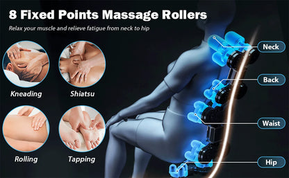 4D-Zero-Gravity-Massagesessel, automatische Heizfunktion, Bluetooth-Musik, Airbag und Shiatsu-Liegefunktion