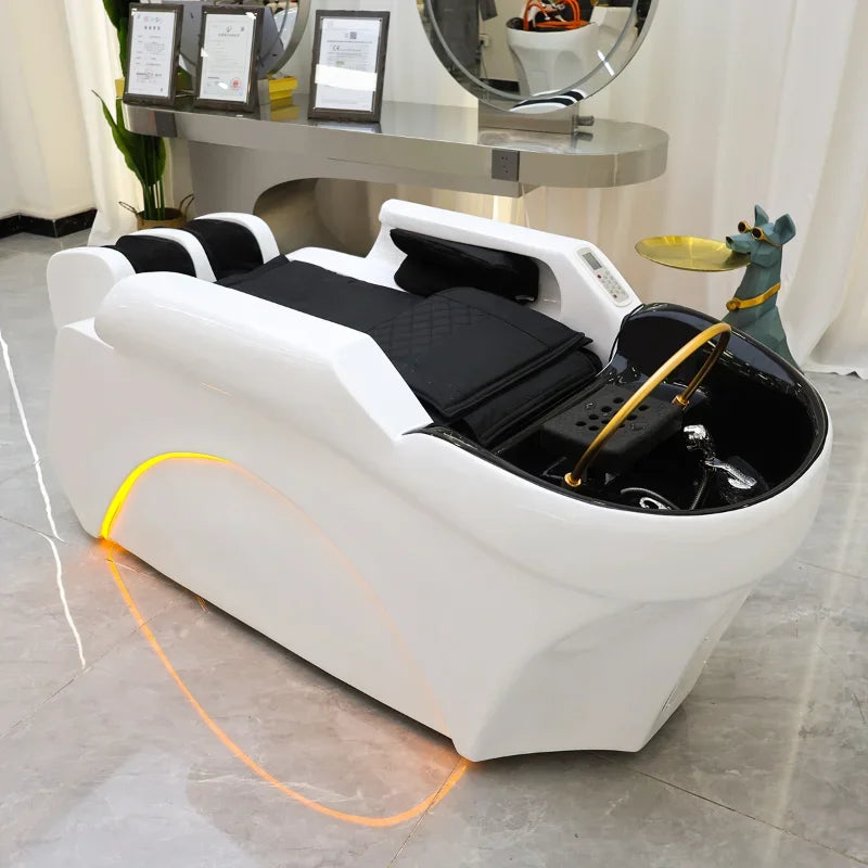 Liegesalonstuhl Friseurwaschbecken Pflegestühle Rasiersessel Friseurbeckenständer Waschmassage-Sessel
