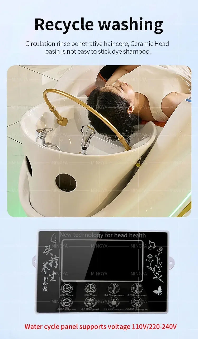 Modern Salon full body electric massage hair washing bed head spa shampoo bed