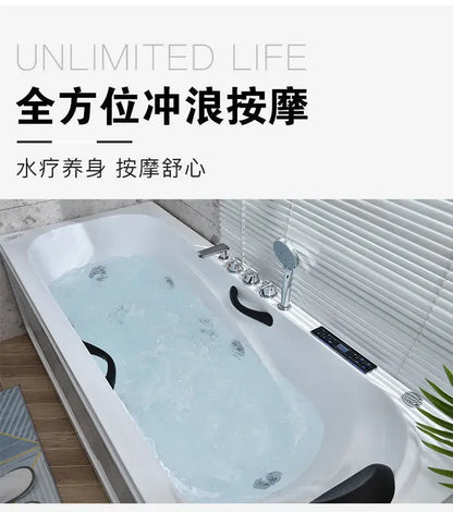 Thickened acrylic bathtub Small apartment Adult Surfing massage Constant temperature heating Smart