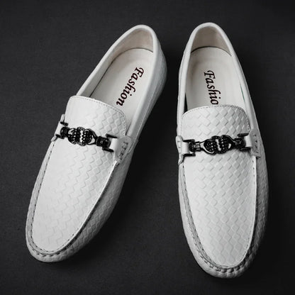 Herren Sommer Mokassins aus echtem Leder – Atmungsaktive Slip-On-Fahrschuhe