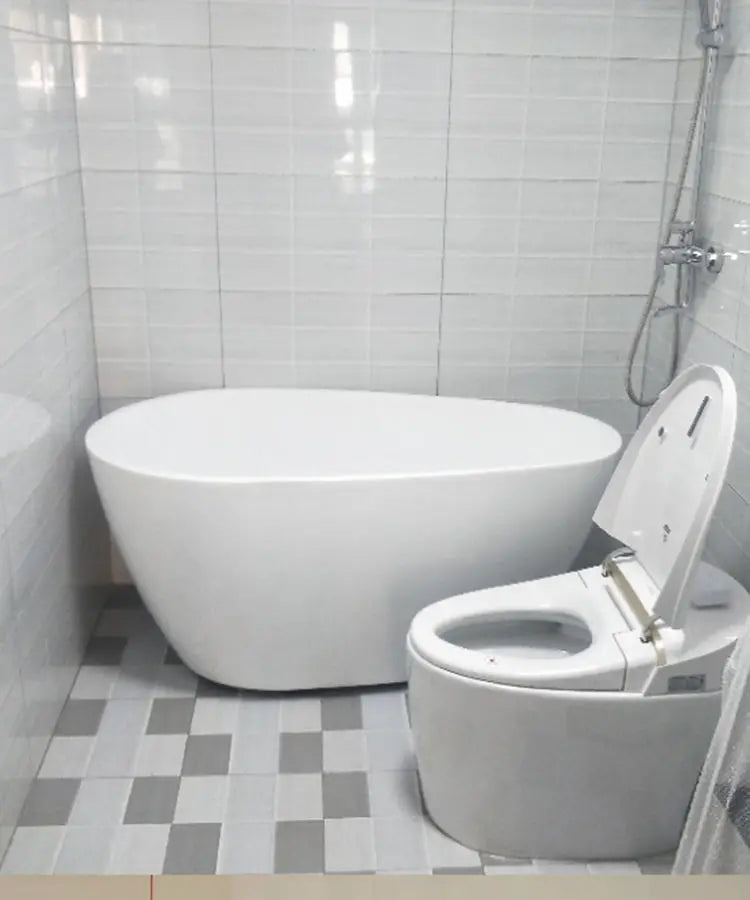 CZ Badewanne für den Heimgebrauch Integrierte nahtlose ovale Wassertropfenform Kleine Wohnung Freistehende Boutique-Hotel-Standbadewanne