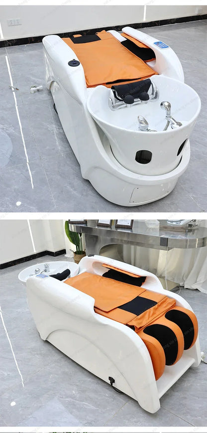 XinSheng Haarwasch- und Massagebett mit Kopf-SPA-Begasungsgerät Friseursalon Kommerzielle elektrische Möbel