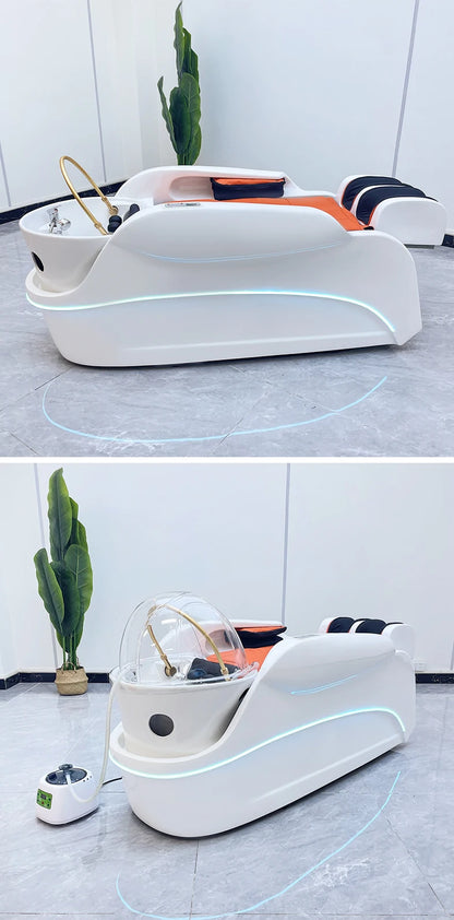 Salon Spa Liege-Haarwaschtisch Bett Elektrischer Massage-Shampoo-Stuhl mit Wasserzirkulations-Dampfer