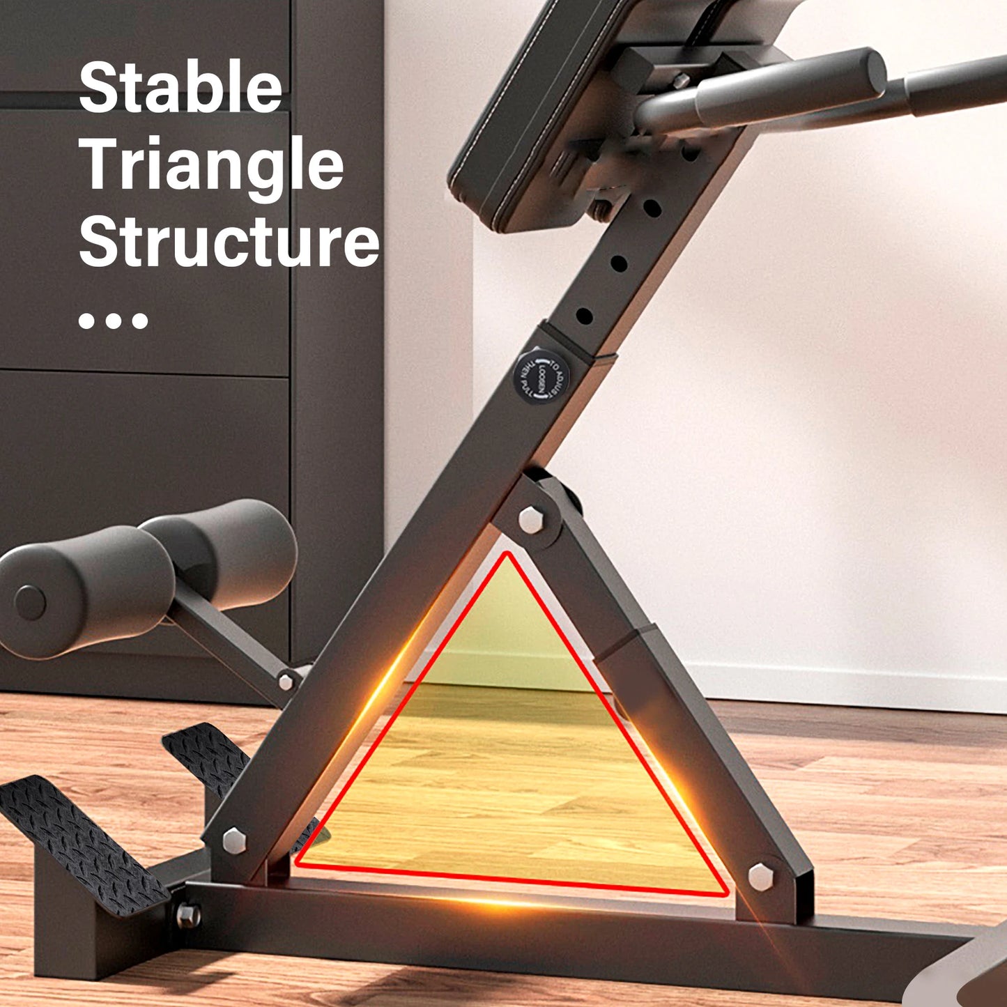 Hyperextension Roman Chair, Foldable Back Extension Bench, Adjustable Home Gym Machine for Core Training