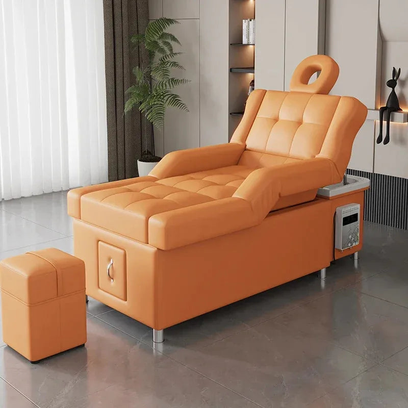 2026 Custom Luxury Modern Head Spa Foot Bath Back Lift Electric Reclining Massage Shampoo Bed
