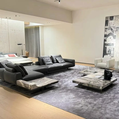 Modern L-Shape Modular Genuine Leather Sofa Comfort Sectional Couch Living Room Furniture Sofa Set Living Room
