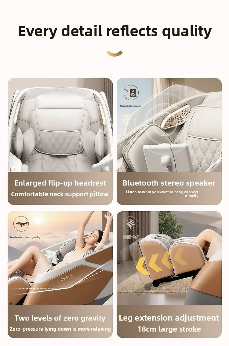 Ganzkörper-Massagesessel, Home Smart, Luxus, multifunktional, Relaxsessel, verstellbar, automatisch, Shiatsu, Entspannungstherapie, Design