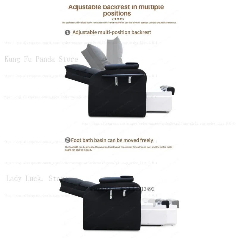 Fußbad-Nagelstuhl Pediküre-Stühle Salon SPA Fußmassage Maniküre Möbel Sofa Material mit elektrischer Rückenlehne