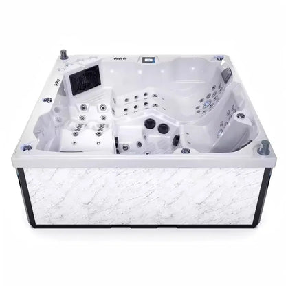 Luxuriöser beheizter Outdoor-Whirlpool 2,1 x 2,1 x 0,9 m für 5 Personen gleichzeitig, geeignet für Terrassen und Hotels FOB