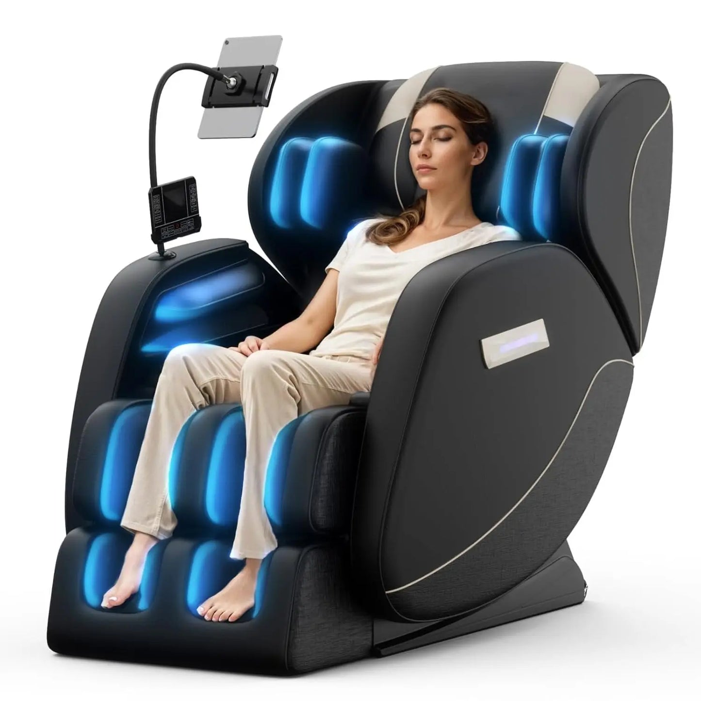 Massage Chair Full Body, Zero Gravity Massage Chair with Auto Modes, Airbag Massage, 6 Fix Point Rollers, Foot Massage,