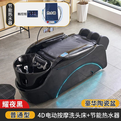 Elektrisches intelligentes Massage-Shampoo-Bett für Friseursalons, spezielles Begasungs-Kopfbehandlungs-Wasserzirkulationsbett