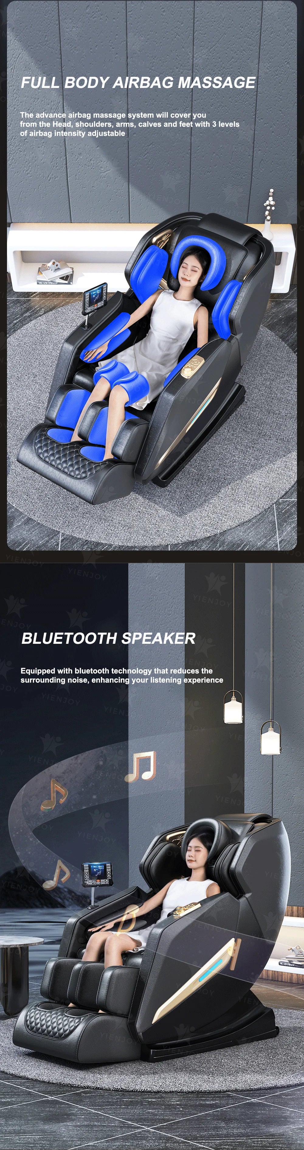 KI-gesteuerter intelligenter Massagesessel Schwerelosigkeit Geräuschloser Betrieb Lendenwirbelstütze Ergonomisches Design Ganzkörper-Massagesessel