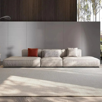 Minimalistische Multi-Seat Leder Ecksofa Kombination Modern Einfaches Wohnzimmer Sofas Erste Schicht Rindsleder L-Form Sofa-Set