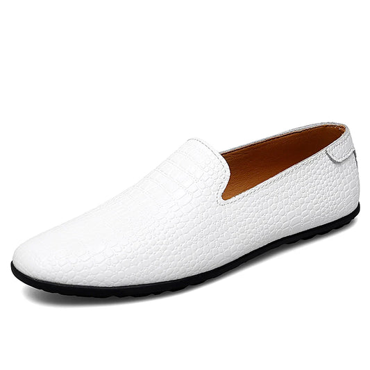High-End Men’s Office &amp; Business Shoes – Elegant White Loafers