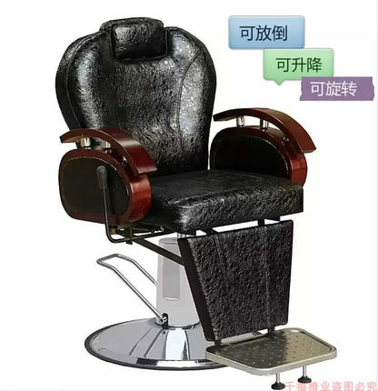 Modern Luxury Barber Chairs Nordic Vintage Lift Swivel Barber Chairs Hairdresser Comfort Commercial Furniture Sandalye FYBC