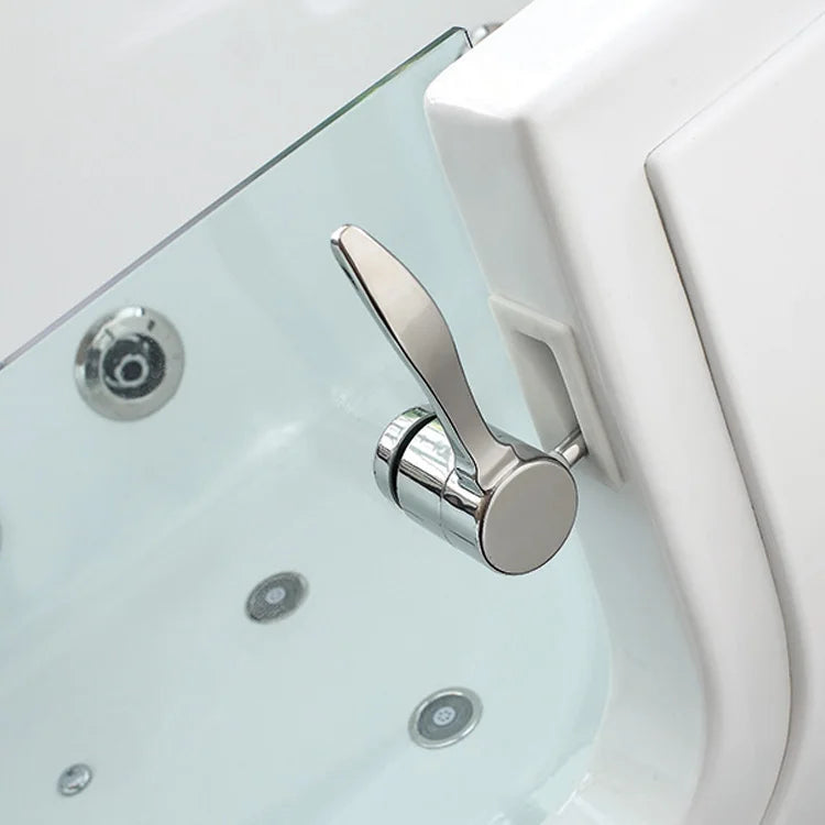 Indoor Walk in Bathtub Whirlpool Massage SPA Bathroom Soaking Jets Bath Tub Square with Glass Door Shower Faucet