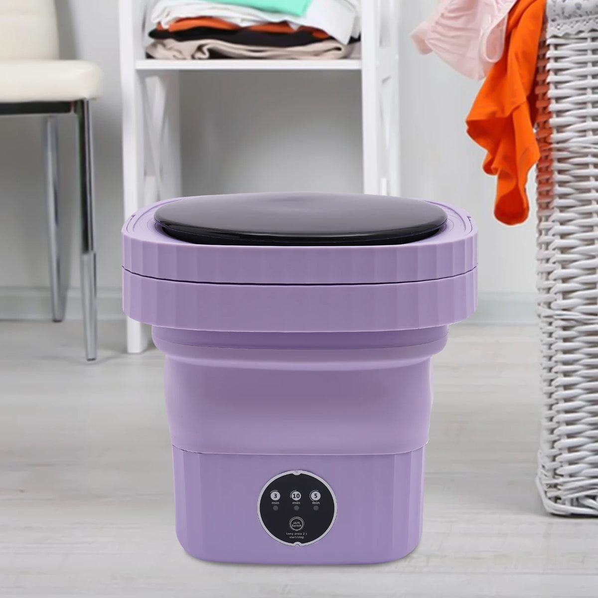 Mini-lave-linge pliable portable compact avec 3 modes pour sous-vêtements, vêtements de bébé, voyage, linge léger