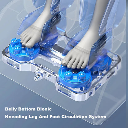 Ganzkörper-Zero-Gravity-Massagesessel mit Rücken-, Taillen-, Hüft-, Bein- und Fußmassage, 10 Rollen, Heizung, LCD-Touchscreen
