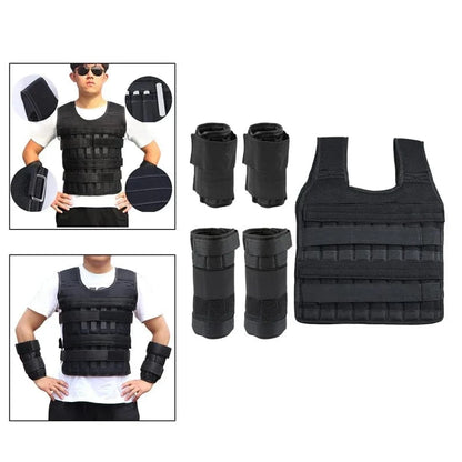 Gilet Lesté 20kg Ajustable pour Musculation, Fitness, CrossFit, Cardio, Boxe
