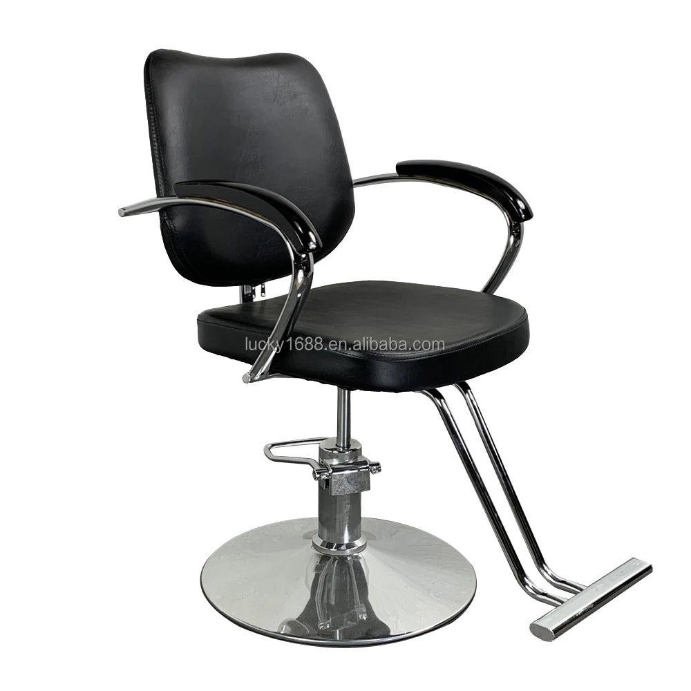 Verstellbarer Friseurstuhl mit Hydrauliklift 360° drehbar, PU-Leder Salonstuhl für Friseure, Beauty Spa Friseurladen